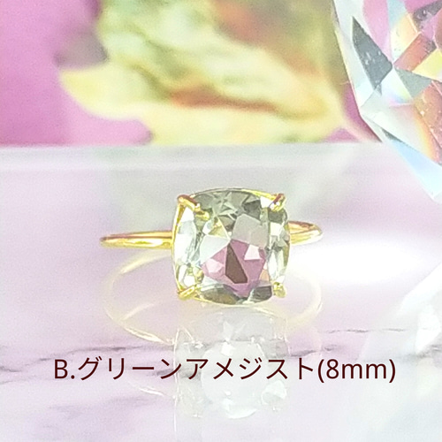 silver925×18KGP】大粒天然石のキャンディリング 指輪・リング