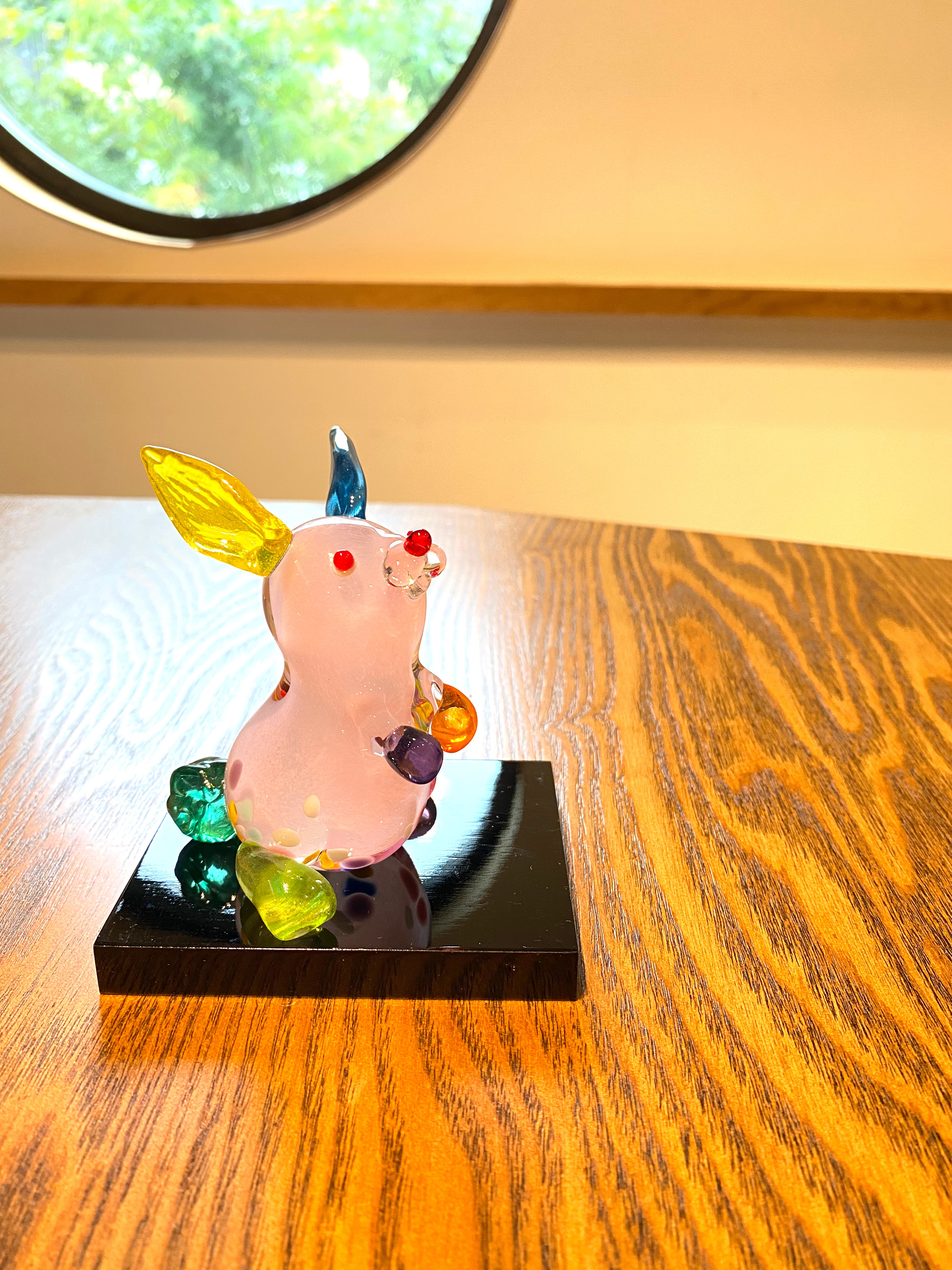 新作2023年干支・子うさぎピンク①『受注制作』ガラス・ステンドグラス