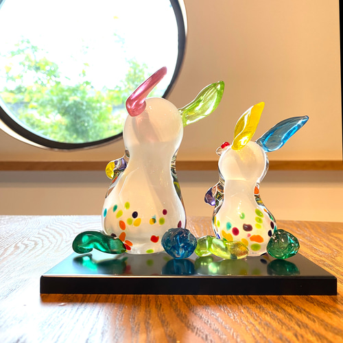 creema限定》干支・白うさぎ親子2点セット『受注制作』 立体・オブジェ 