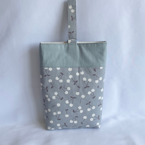 サイズオーダー可】入園入学3点セット くすみブルー さくらんぼ リボン