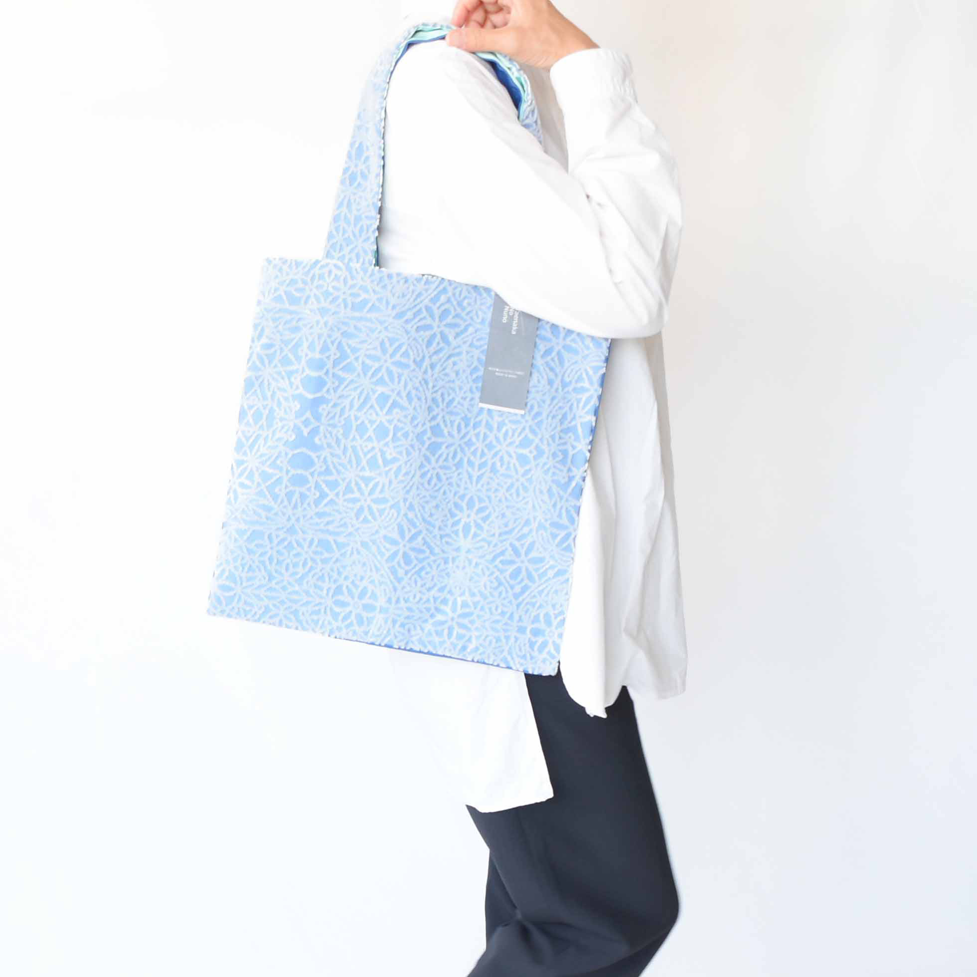 スクエアバッグ【Mサイズ】 　クリスタル （ブルー）リネンシリーズ