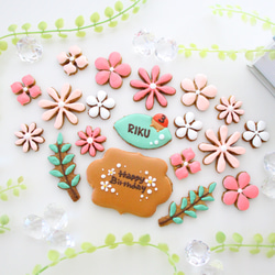 【アイシングクッキー】　花　濃い目ピンク　誕生日　ケーキ　飾り 6枚目の画像