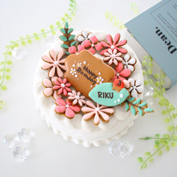 【アイシングクッキー】　花　濃い目ピンク　誕生日　ケーキ　飾り 10枚目の画像
