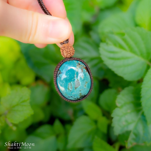 チベタン オールドターコイズ ＊ マクラメネックレス 高品質チベット産ターコイズ ネックレス ペンダント☆マクラメ編み