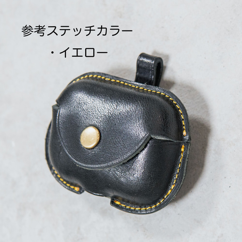 再販】AirPods Pro3 ケース イタリアンレザー ワックスドブラック Pro3