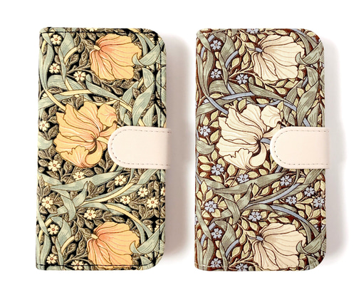 【ご参考:1枚掲載中】掲載生地で作製可。ウィリアムモリス ホリデイ スマホケース 9715ddd6239c1ef8fb926e57d6cd7a