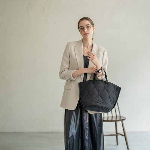 トートバッグ ツイストハンドル A4 PUレザー 通勤 通学 グレージュ