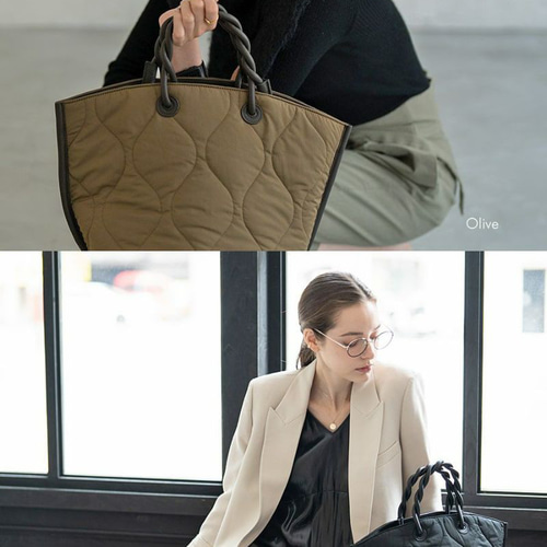 トートバッグ ツイストハンドル A4 PUレザー 通勤 通学 グレージュ