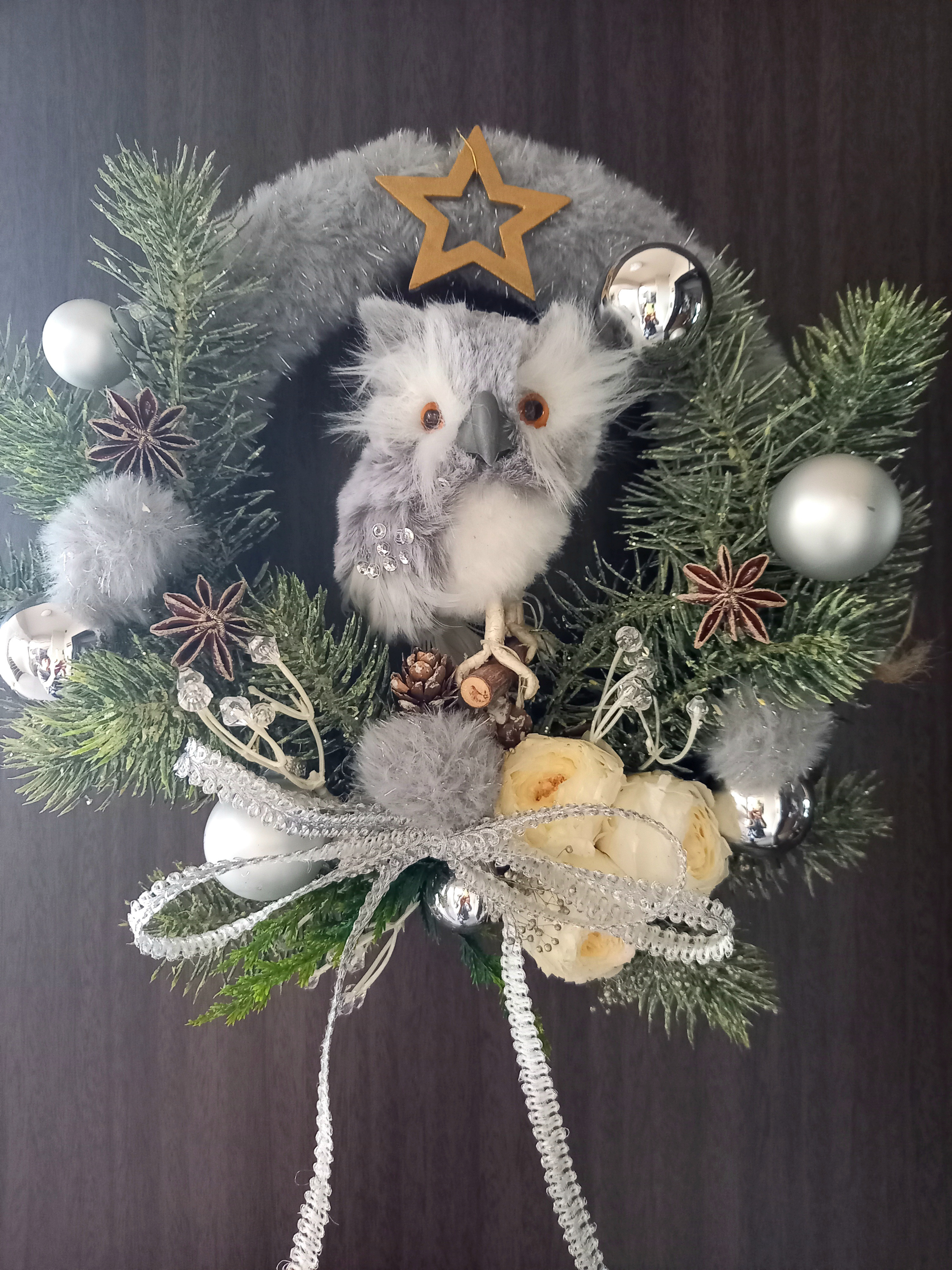 受注制作☆冬リースにも！　ふくろうの森★クリスマスリース