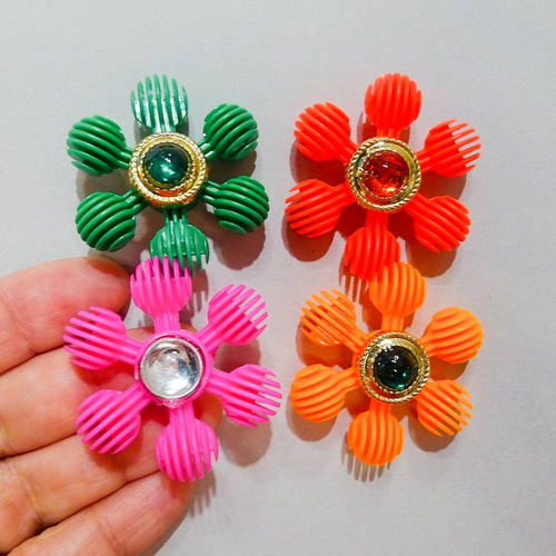 60's ファッション 昭和レトロ ブローチ 5点と イヤリング 1点