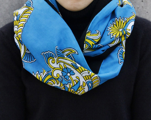 カンガのロングスヌード（アフリカ布）ネックウォーマー 秋 冬 ギフト