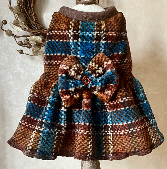 ハンドメイド リボンチェックボアタンクトップ 犬服 【公式通販】