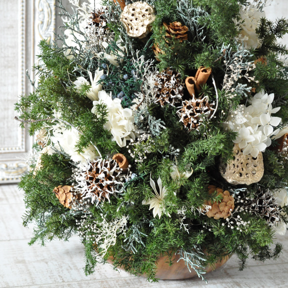 ✽5日以内発送✽【 ～white Xmas tree L size～】✽降り積もる雪のよう✽ シックなクリスマスに 5枚目の画像