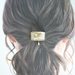 SALEハンドメイド♡アースカラーが大人っぽいヘアクリップ（ポニーフックも可♡） Jewel VOX ヘアゴム 大人っぽい ヘアアクセサリー バイカラー
