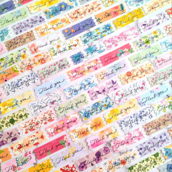 サンキューシール フレーク フラワー 72枚 1枚目の画像
