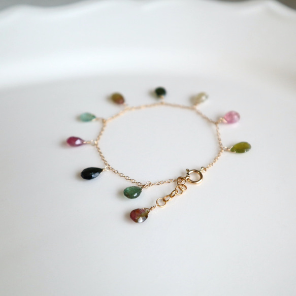 14kgf/colorful bracelet 14kgf/colorful bracelet マルチカラートルマリン 6枚目の画像