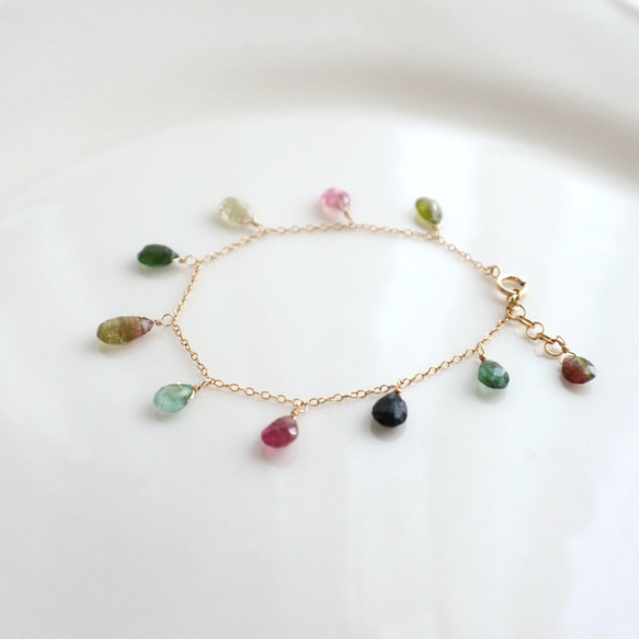 14kgf/colorful bracelet 14kgf/colorful bracelet マルチカラートルマリン 5枚目の画像