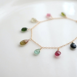 14kgf/colorful bracelet 14kgf/colorful bracelet マルチカラートルマリン 4枚目の画像