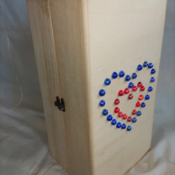 ミシン糸+ボビン 50個収納　便利な糸立て木製裁縫箱　ソーイングボックス　♥柄入 可愛い　収納ケース 5枚目の画像