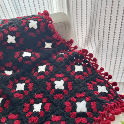 ハンドメイドかぎ針編みグラニースクエアモチーフ❤️膝掛け/フリー