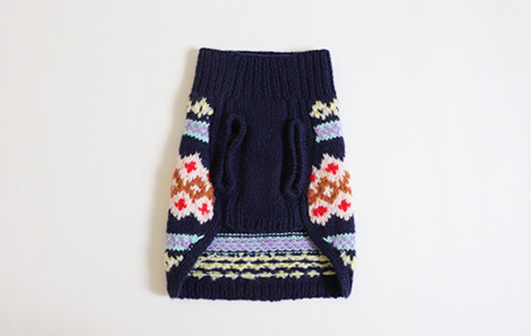 【受注生産】ノルディックセーター for Dogs SS～Mサイズ [編み物キット] 8枚目の画像