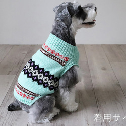 【受注生産】ノルディックセーター for Dogs SS～Mサイズ [編み物キット] 3枚目の画像