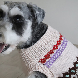 【受注生産】ノルディックセーター for Dogs SS～Mサイズ [編み物キット] 16枚目の画像