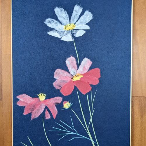 コスモス』和紙ちぎり絵原画 絵画 遠藤 通販 14758957｜Creema