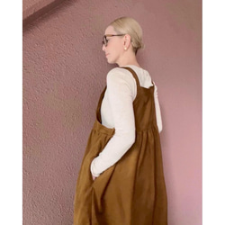 RATA ❤️長度可選❤️寬鬆套頭裙❤️柔軟燈芯絨❤️時尚棕色 第3張的照片