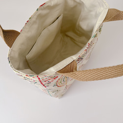 〈コンパクトサイズ〉スペイン製・ゴブラン織/カラフルリーフ（ツリー）トートバッグ 13枚目の画像