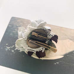 チョコレートコスモス＆紫陽花のクリップ&コサージュ 5枚目の画像