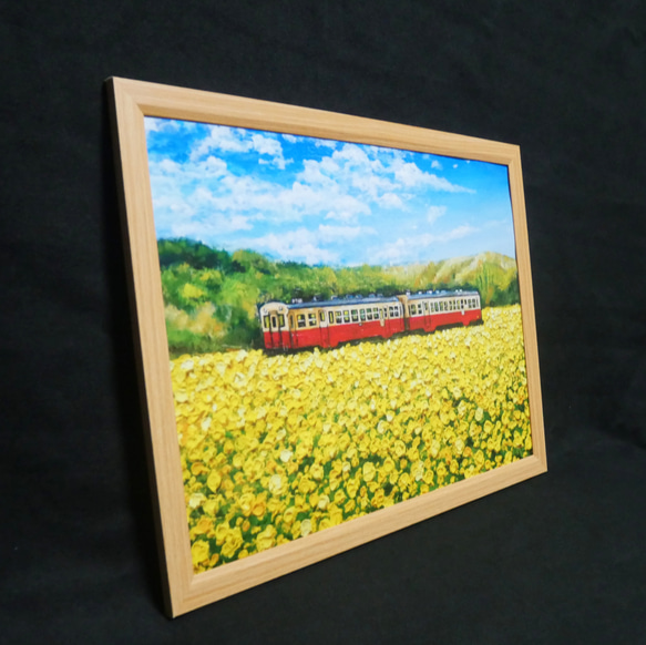 アートポスター【菜の花畑を走る小湊鉄道】 2枚目の画像