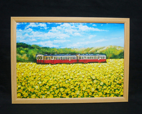 アートポスター【菜の花畑を走る小湊鉄道】 絵画 HR 通販