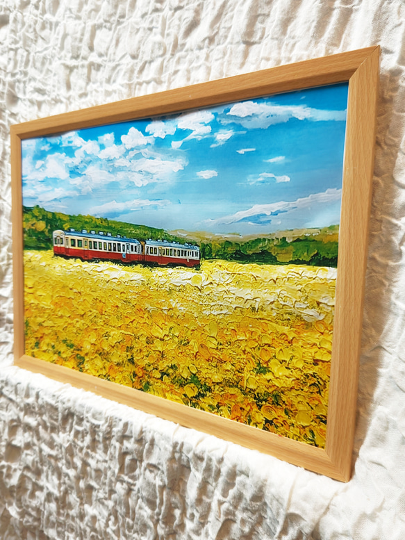 アートプリント【菜の花畑を走る小湊鉄道】 4枚目の画像