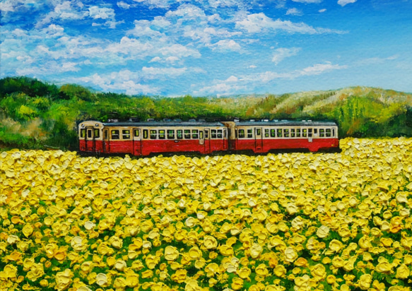 アートポスター【菜の花畑を走る小湊鉄道】 10枚目の画像