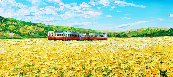 アートプリント【菜の花畑を走る小湊鉄道】 1枚目の画像