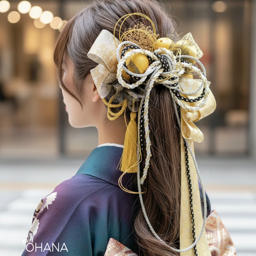 髪飾り チュール 水引 リボン 振袖 袴 ヘアアレンジ 卒業式 成人式