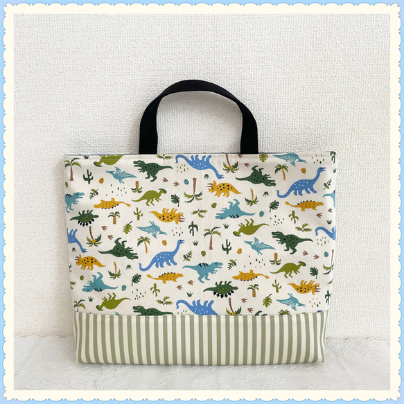 レッスンバッグ 体操服袋　上履き入れ　お弁当袋　ランチョンマット　ヌビ　恐竜刺繍 レッスンバッグ 体操服袋 上履き入れ お弁当袋 ランチョンマット ヌビ