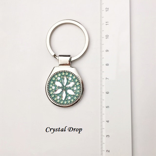雪の結晶 星 スター ブルー キーホルダー／バッグチャーム 花柄 青 春 