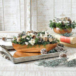 ✽翌日発送✽【acacia bowl L size ～ white Xmas ～】✽シックなホワイト 4枚目の画像