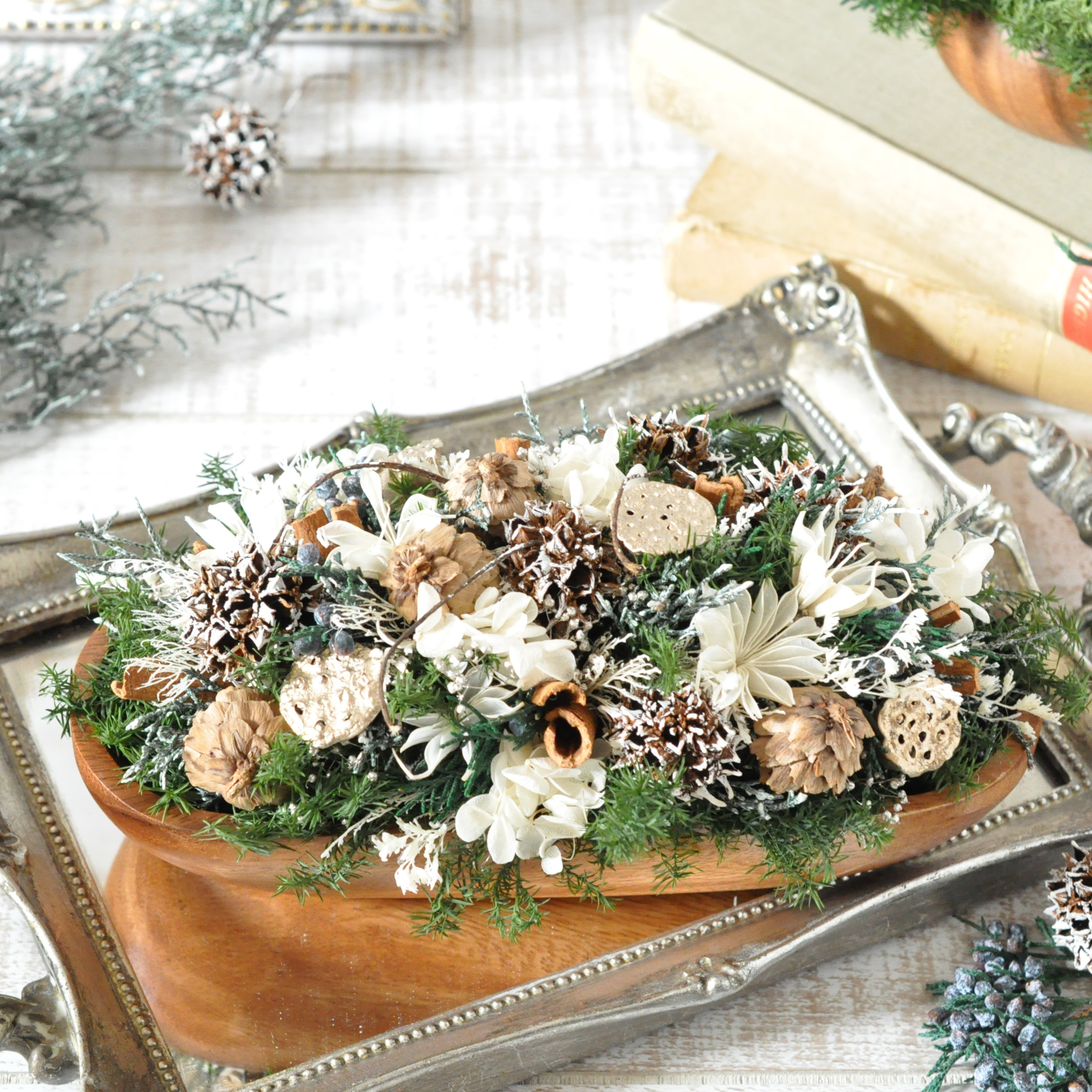 ✽翌日発送✽【acacia bowl L size ～ white Xmas ～】✽シックな  