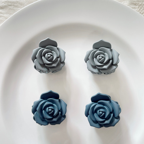 ヘアクリップ バンスクリップ 小さめ 花 フラワー バラ 薔薇 2個セット 