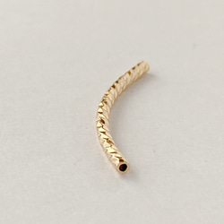 【14kgf】カーブチューブ　2個　25×1.5mm 穴1mm ネックレス　アクセサリー　パーツ　金属アレルギー　素材 5枚目の画像