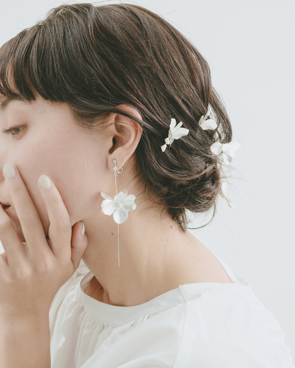 予約販売 matt silver イヤリング ピアス フラワー マットシルバー flower アクセサリー