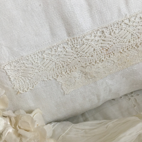 ハンドメイド モノグラム クッション ブドワール フランスアンティーク