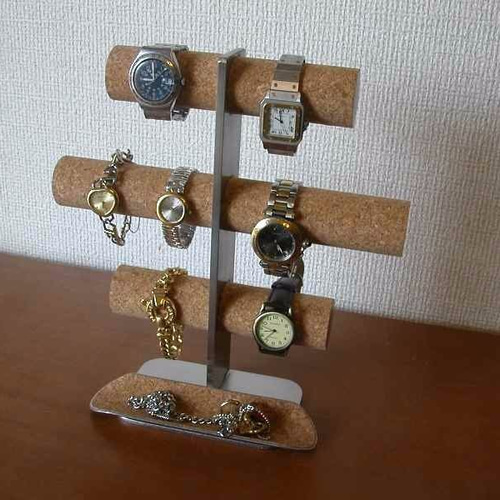 腕時計スタンド ステンレス製8本掛けインテリア腕時計収納スタンド
