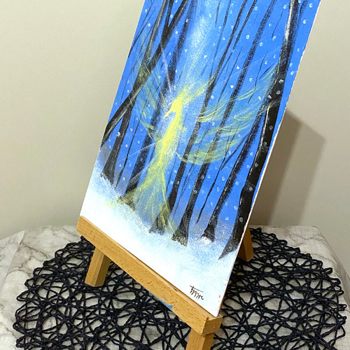 アクリル画 原画 「穏やかな冬の朝」 SSMサイズ キャンバス 絵画
