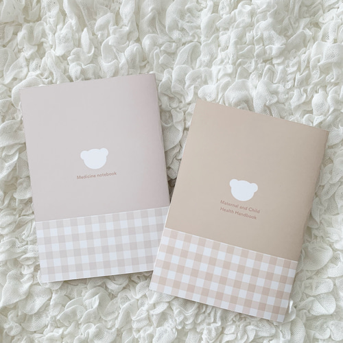 母子手帳カバー お薬手帳カバー chicoくまフェイス 母子手帳ケース