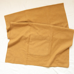 有機棉×犛牛法蘭絨布毯子帶口袋披肩[植物染料/日本桃子] 第6張的照片