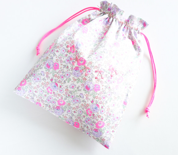 ✰Libertyネオンカラー フェリシテ 持ち手付き巾着L 体操服袋 入園